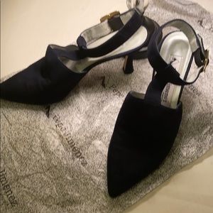 Pepe Jimenez navy blue suede shoes size 6 1/2